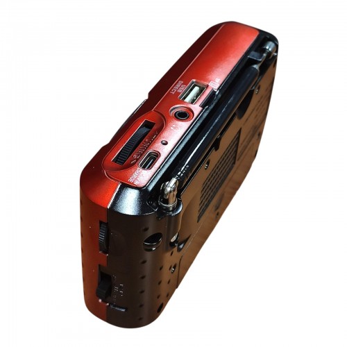 Радиоприёмник FM USB MicroSD Golon ICF-8 на аккумуляторе 18650 Красный