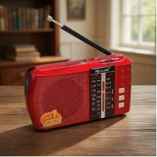 Радиоприёмник FM USB MicroSD Golon ICF-8 на аккумуляторе 18650 Красный