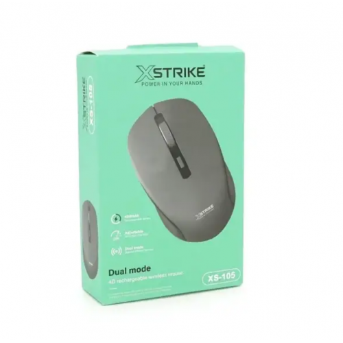 Мышь беспроводная XSTRIKE XS-105 с аккумуляторной батареей (BT+2,4Ghz) 1600DPI мышка