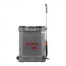 Опрыскиватель аккумуляторный ранцевой 16 л, 3.1 л/мин, батарея 12 В/8 Аг INTERTOOL DT-9016