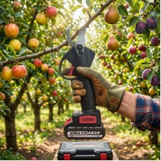 Электрический секатор VOLLYX в кейсе + 2 аккумулятора / Ножницы садовые / Электросекатор для сада