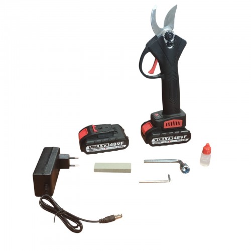 Электрический секатор VOLLYX в кейсе + 2 аккумулятора / Ножницы садовые / Электросекатор для сада