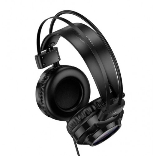 Игровые геймерские наушники для ПК с микрофоном и подсветкой HOCO W110 Черный