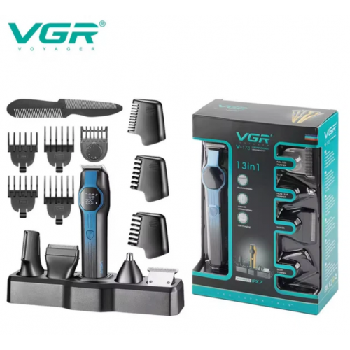 Машинка для стрижки волос USB VGR V-173 / Аккумуляторный триммер для стрижки / Машинка для волос Синий