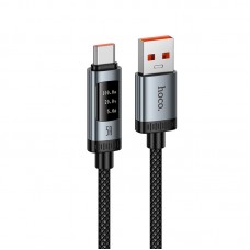Кабель для быстрой зарядки HOCO U148 Digital Display USB - Type-C 100W с LED-дисплеем 1.2 м Черный