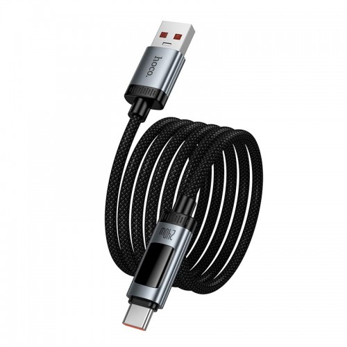 Кабель для быстрой зарядки HOCO U148 Digital Display USB - Type-C 100W с LED-дисплеем 1.2 м Черный