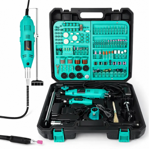 Шлифовальная мини-машинка (гравер) с регулируемой скоростью, набор 350 предметов Domotec 10360