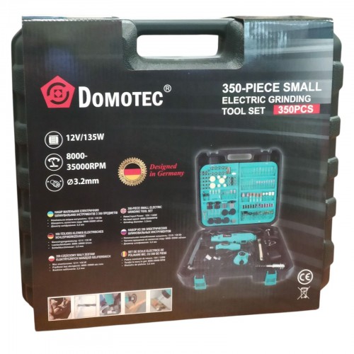 Шлифовальная мини-машинка (гравер) с регулируемой скоростью, набор 350 предметов Domotec 10360