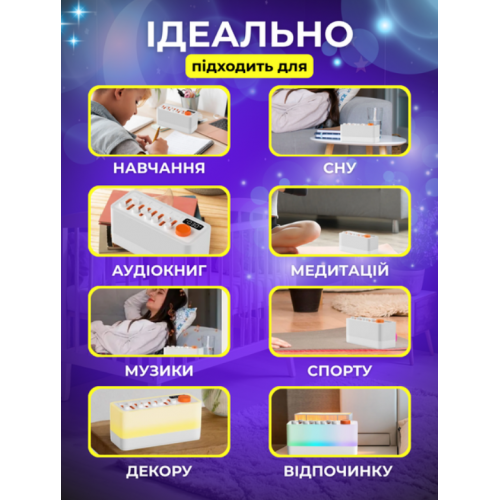 Генератор белого шума со звуками природы аккумуляторный 3в1+bluetooth колонка+rgb ночник S660Pro