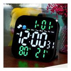 Электронные часы настенные от USB, DS-3828L с термометром и гигрометром (53806)