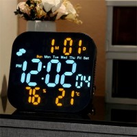 Электронные часы настенные от USB, DS-3828L с термометром и гигрометром (53807)