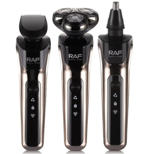 Аккумуляторная электробритва 3в1 RAF R.4043 с дисплеем, USB Type-C / Беспроводной триммер с дисплеем