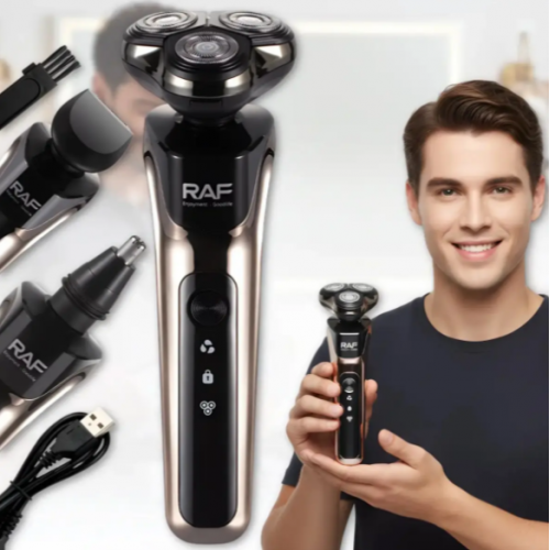 Аккумуляторная электробритва 3в1 RAF R.4043 с дисплеем, USB Type-C / Беспроводной триммер с дисплеем