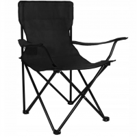 Стілець розкладний зі спинкою Camping quad chair HX 001 з підсклянником Чорний