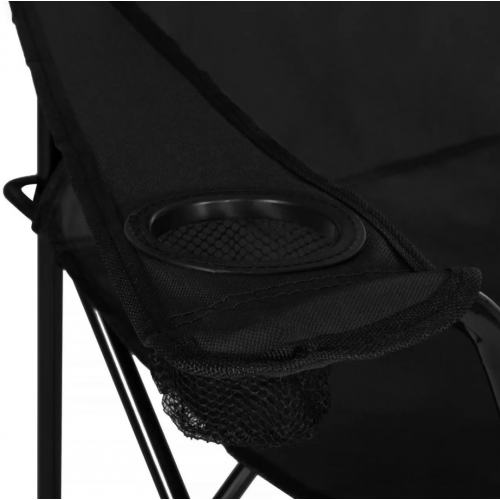 Стул раскладной со спинкой Camping quad chair HX 001 с подстаканником Черный