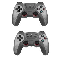 Беспроводные джойстики, от батареек, XO GP4, 2 шт / Пара игровых геймпадов Черный с серым