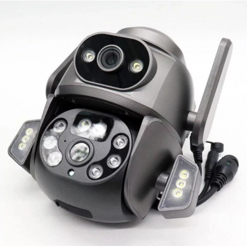 Камера наружная поворотная уличная двойная WIFI DOUL CAM Q-821 FULL-HD 4Mp Ночная сьемка Yoosee