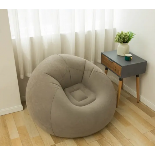 Надувное кресло-пуф Inflatable Sofa / Надувное кресло-мешок 110×110×85 см с насосом Бежевый
