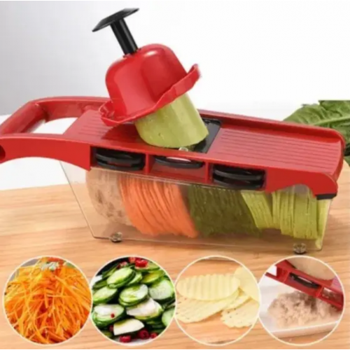 Овощерезка с резервуаром и насадками Mandoline Slicer 6в1 измельчитель для овощей и фруктов
