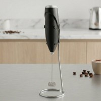 Електричний капучінатор для молока з підставкою Milk Frother на батарейках Чорний