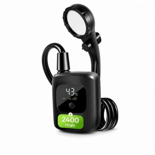 Переносной аккумуляторный душ Electric Outdoor Shower с силиконовым шлангом, 2400 mAh Черный