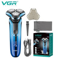 Электробритва аккумуляторная VGR V-313 BLUE, роторная, влагозащита IPX7