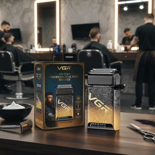 Электробритва VGR V-374 шейвер, двойное лезвие, LED дисплей Золотой