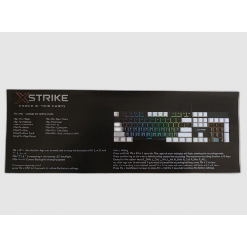 Дротова клавіатура від USB, з RGB підсвічуванням, XSTRIKE X-1010 / Механічна клавіатура для комп'ютера