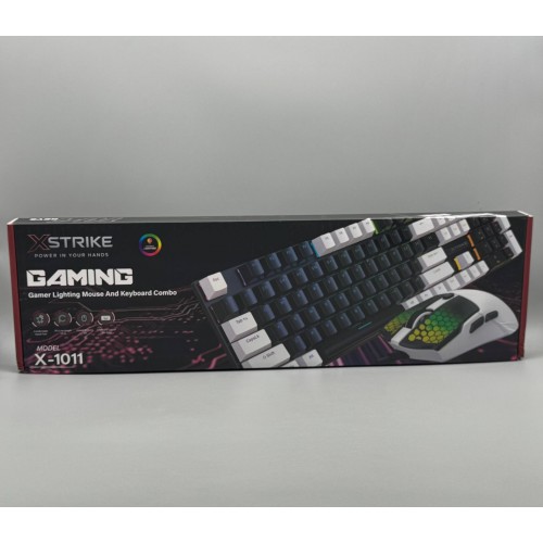 Дротова клавіатура мембранна з підсвічуванням + мишка RGB USB XSTRIKE X-1011 Комплект