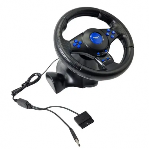 Ігрове кермо з педалями і коробкою передач для ноутбука пк ps2 ps3 pc usb vibration steering wheel гонки