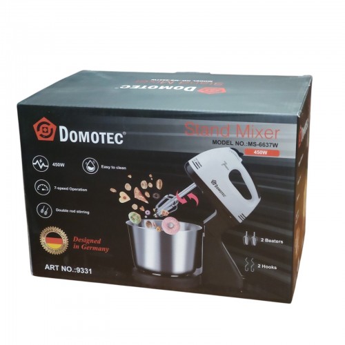 Міксер ручний із металевою чашею 7 режимів 2 л Domotec 6637W