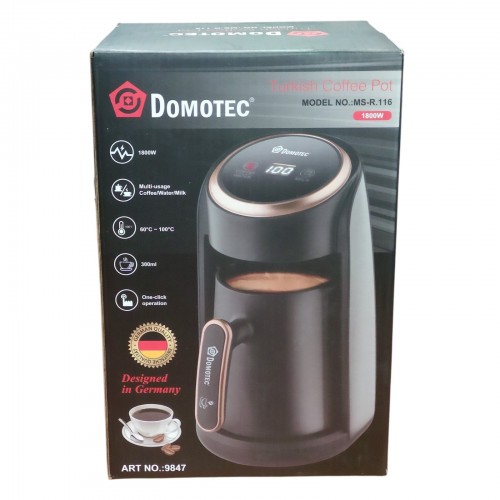 Турецький кавник Domotec R.116 300 мл 1800 Вт Кавоварка / Електрична кавоварка
