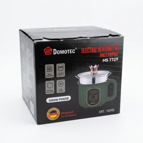 Електрична каструля-пароварка 1,8л 2000 Вт / Електрокаструля DOMOTEC MS-7729 Зелений