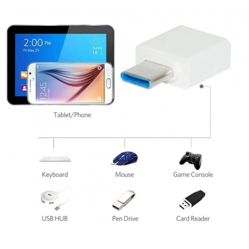 OTG перехідник USB Type-C USB адаптер / OTG адаптер Білий