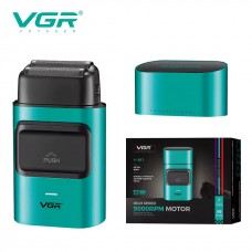 Електробритва шейвер для бороди, з USB, VGR V-307 / Акумуляторна бритва / Тример для обличчя Зелений