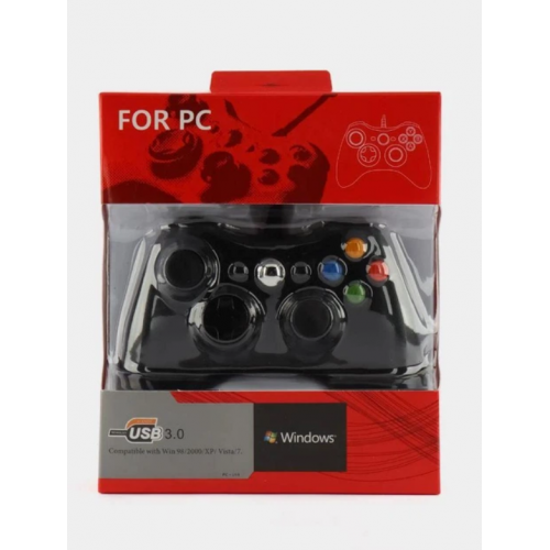 Джойстик PC360 у стилі XBOX провідний USB для комп'ютера Чорний