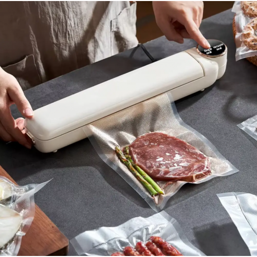 Вакуумний пакувальник харчових продуктів + 10 пакетів, Vacuum Sealer LS-801, Білий / Домашній вакууматор для їжі