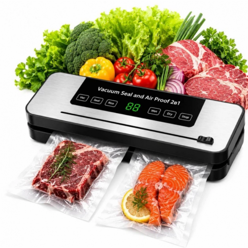 Вакуумний пакувальник 2 в 1 Vacuum Seal and Air Proof для сухих та вологих продуктів / побутовий вакуумний + 10 пакетів