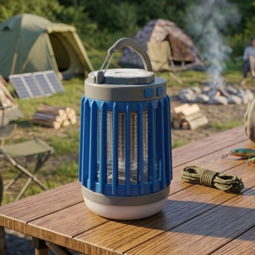 Кемпінговий ліхтар акумуляторний від комах та комарів 2 в 1 Powermaster W851 Синій