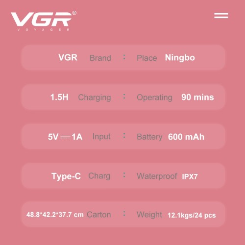 Епілятор акумуляторний VGR 5 в 1 V-763, 5 насадок, 2 швидкості, вологозахист Зелений
