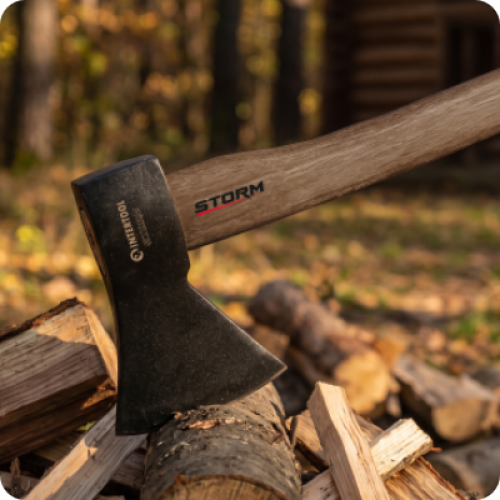 Сокира 1000 г, карбонізована ручка, 48-57 HRC STORM INTERTOOL HT-0269