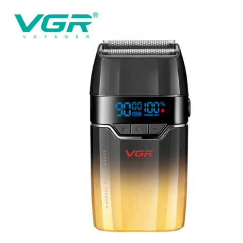 Електробритва VGR V-308 шейвер, подвійне лезо, 9000 RPM, LED дисплей Золотий