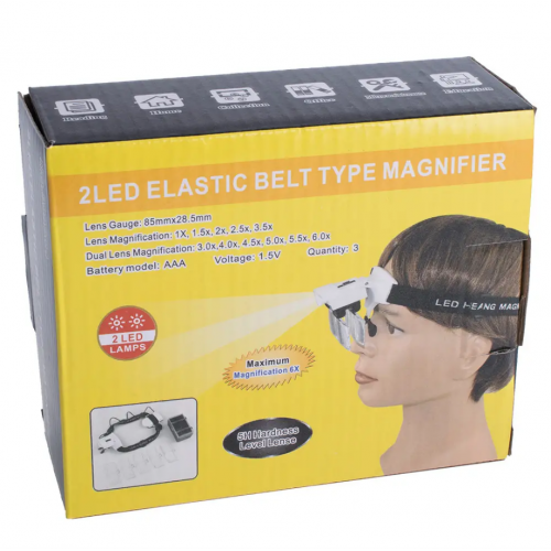 Бінокуляр Magnifier 9892C1 LED 1x-6x / бінокулярні окуляри зі збільшенням