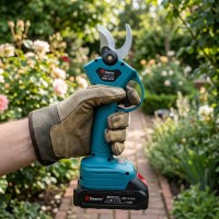 Электрический секатор Domotec 8500 в кейсе + 2 аккумулятора / Ножницы садовые / Электросекатор для сада