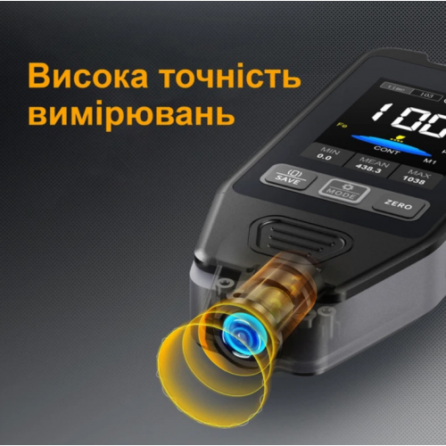 Професійний товщиномір Fnirsi CTG-20 датчик вимірювання товщини покриття фарби
