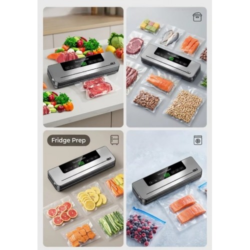 Вакуумний пакувальник для продуктів Vacuum Sealer LS-235 120Вт побутовий вакуумний + 10 пакетів Білий