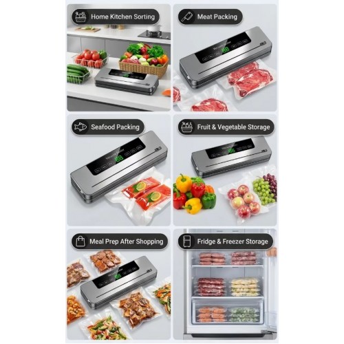 Вакуумний пакувальник для продуктів Vacuum Sealer LS-235 120Вт побутовий вакуумний + 10 пакетів Білий