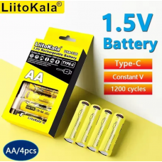 Набір акумуляторів LiitoKala USB-T36 (4xAA 2400mAhh, 1.5V), 4 в 1 Type-C з кабелем зарядки