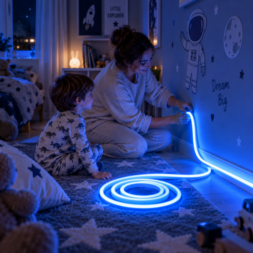 Силіконова стрічка від USB 2M / NEON світлодіодна стрічка / Водонепроникна стрічка неон Синій