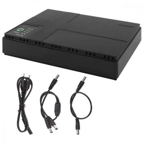 Портативне джерело живлення UPS 10400mAh для роутера, чорний / Джерело безперебійного живлення